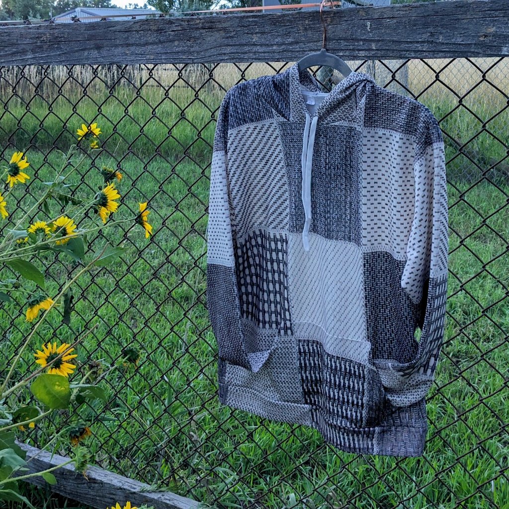 Basket Pattern Patchwork Hoodie